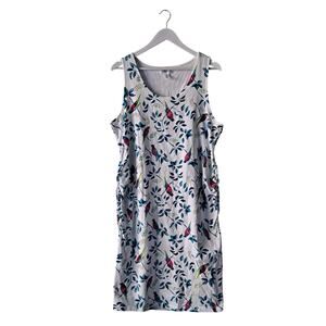 Motherhood Maternity Tank Dress Bird Floral Print Sleeveless Sheath Size XL